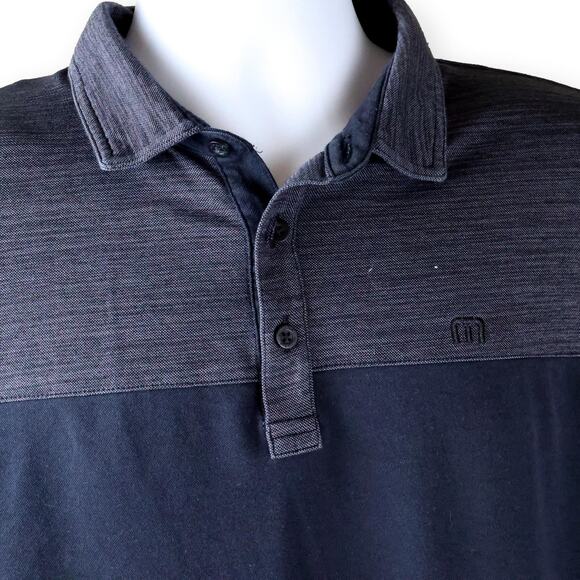 Travis Mathew Gray BlackColorblock Mens Polo Shirt M - Picture 7 of 7